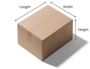 Box with dimensions