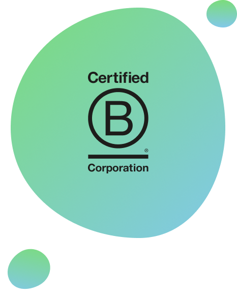 BCorp Logo and bubbles