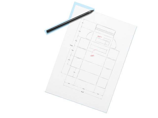 Paper with design and a pen