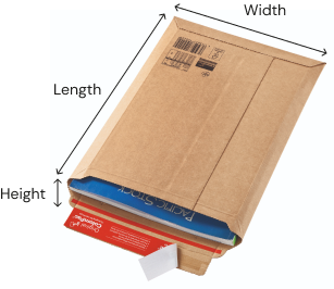 Search for Cardboard Envelopes using dimensions