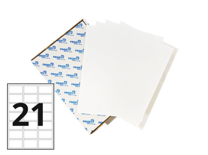 Printer Labels - 21 Per Sheet - Round Corners  image