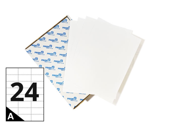 Printer Labels - 24 Per Sheet - Square Corners 