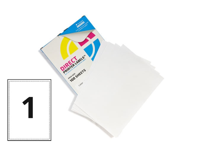 Printer Labels - 1 Per Sheet - Round Corners  image