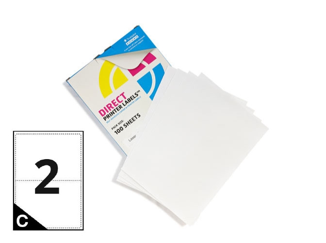 Printer Labels - 2 Per Sheet - Round Corners  image