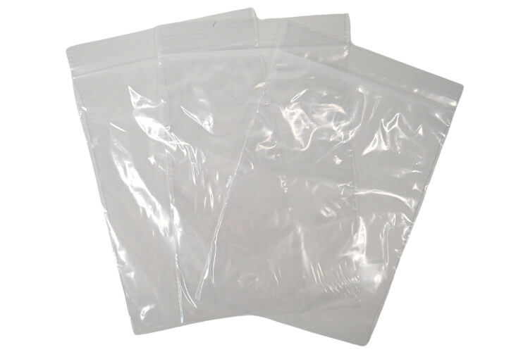 Image of Polythene Grip Seal Bags - Clear - 88x112mm - 1,000 Bags