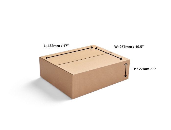 Single Wall Cardboard Boxes - 432 x 267 x 127mm