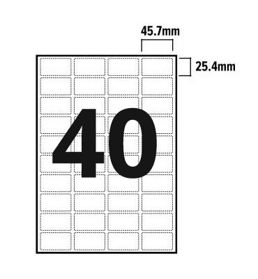 Printer Labels - 40 Per Sheet - Round Corners - 2