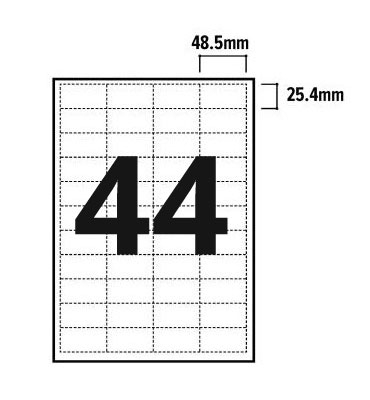 Printer Labels - 44 Per Sheet - Square Corners - 3