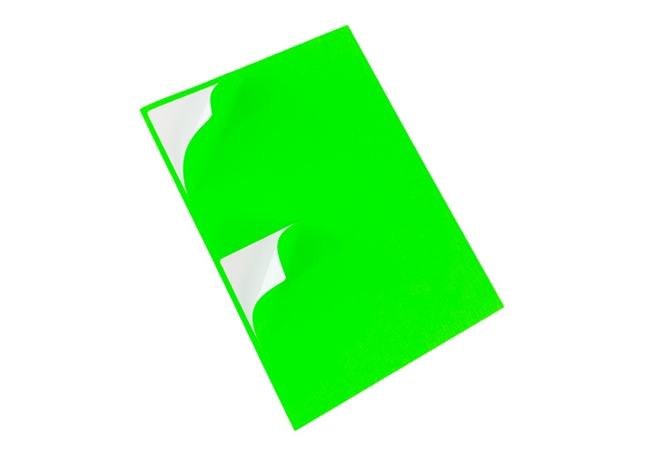 Printer Labels - 2 Per Sheet - Fluorescent Green - Round Corners