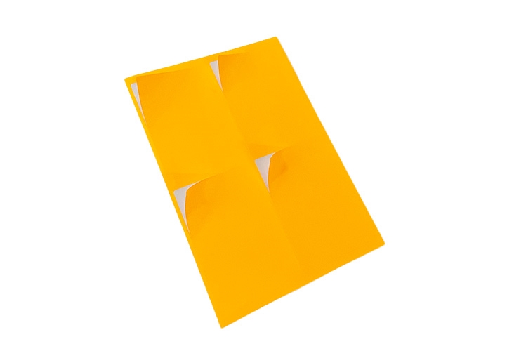 Printer Labels - 4 Per Sheet - Fluorescent Orange - Round Corners