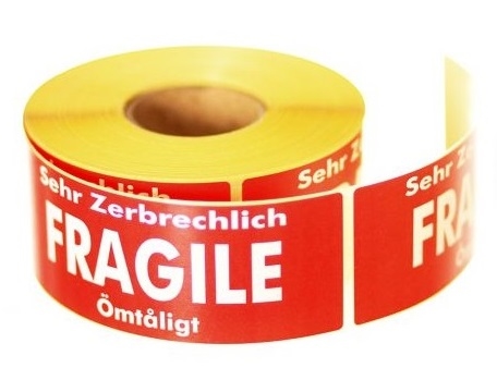 Fragile Labels - Red & White