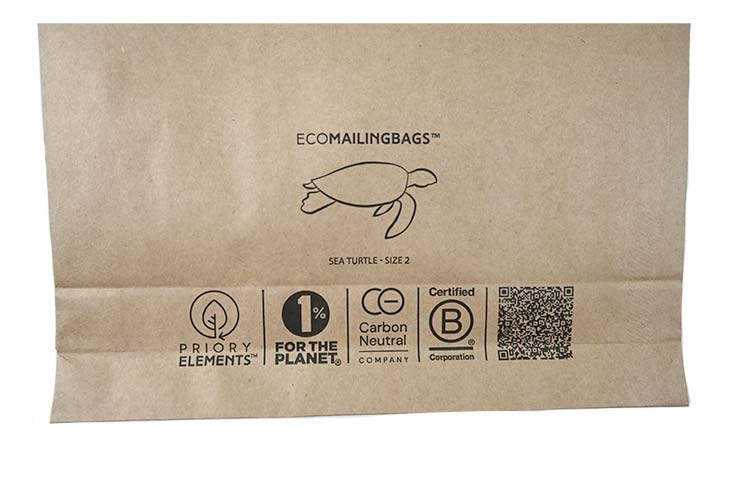 Paper Mailing Bags - Priory Elements EcoMailingBags™ - 353 x 250 x 50mm - Sea Turtle Image 5