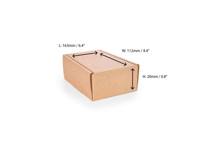 Brown Postal Boxes - 163 x 112 x 20mm 