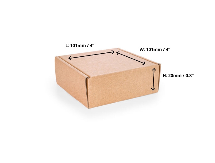Brown Postal Boxes - 101 x 101 x 20mm 