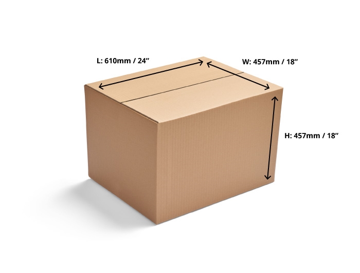 Single Wall Cardboard Boxes - 610 x 457 x 457mm