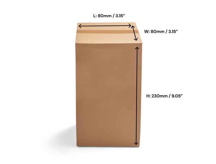 Single Wall Cardboard Boxes - 80 x 80 x 230mm