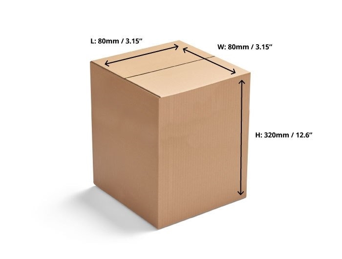 Single Wall Cardboard Boxes - 80 x 80 x 320mm