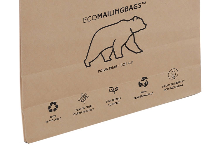 Paper Mailing Bags - Priory Elements EcoMailingBags™ - 290 x 430 x 25mm - Polar Bear LF - 5