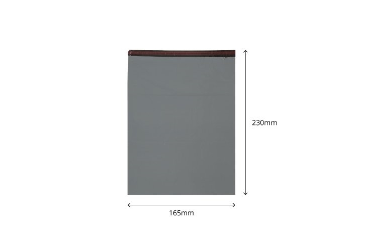 165mm x 230mm - Recycled Grey Poly Mailers