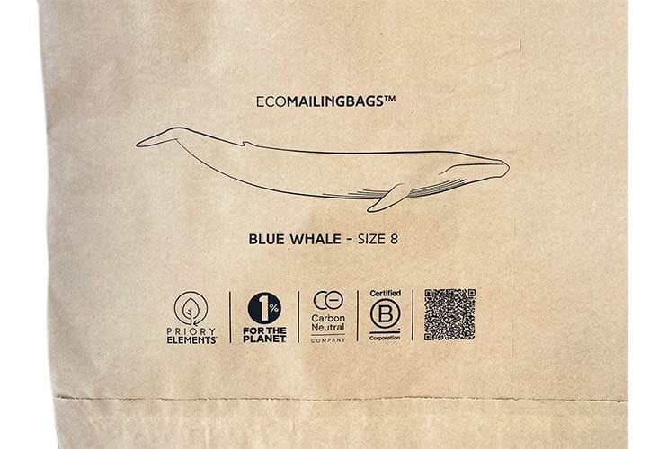 Paper Mailing Bags - Priory Elements EcoMailingBags™ - 420 x 215 x 695mm - Blue Whale - 3