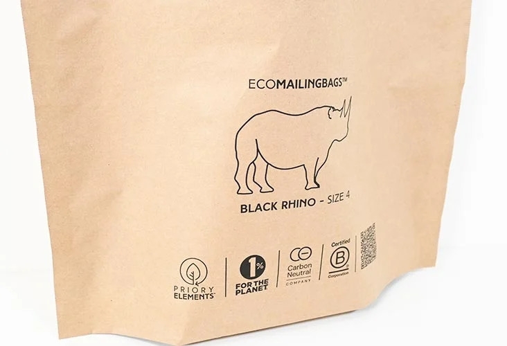 Paper Mailing Bags - Priory Elements EcoMailingBags™ - 525 x 380 x 100mm - Black Rhino Image 3