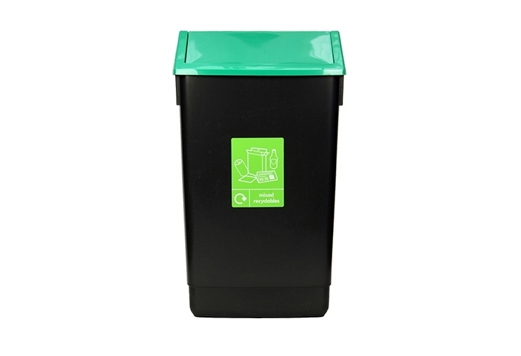 Recycling Bins 60L with Green Lid and Pictogram