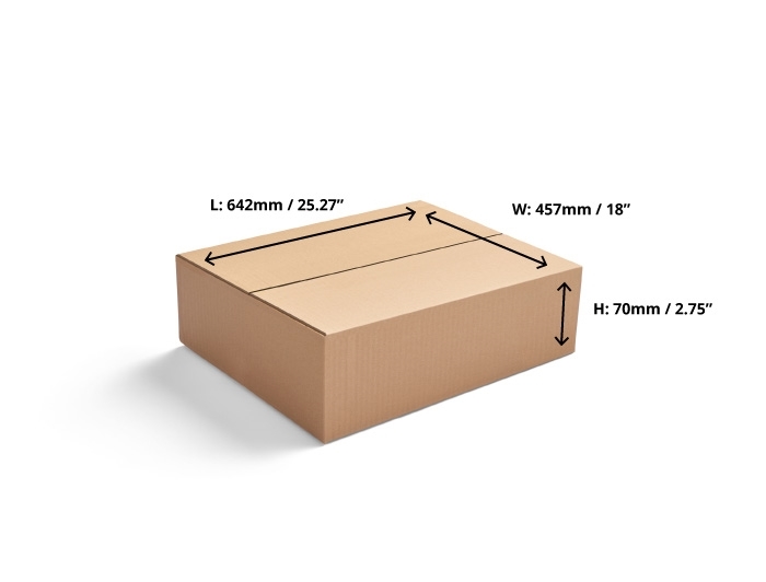 Single Wall Cardboard Boxes - 642 x 457 x 70mm (0421)