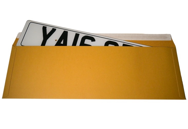 560 x 180mm - Number Plate Size Solid Board Envelopes