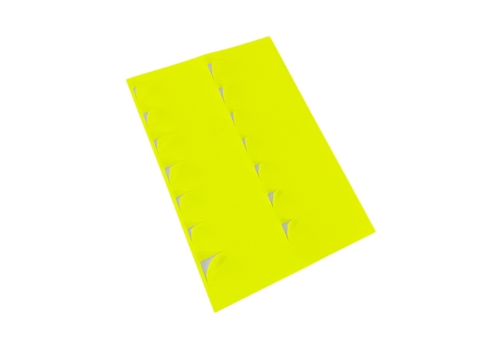 Printer Labels - 14 Per Sheet - Fluorescent Yellow - Round Corners