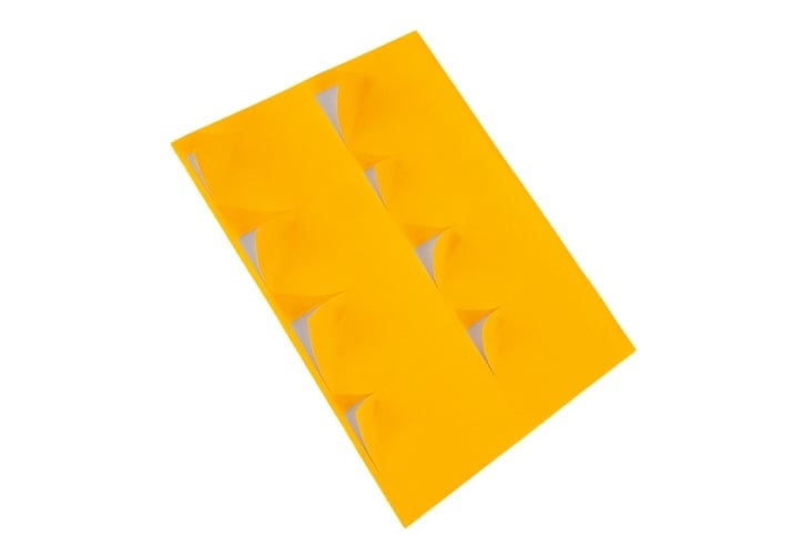Printer Labels - 8 Per Sheet - Fluorescent Orange - Round Corners