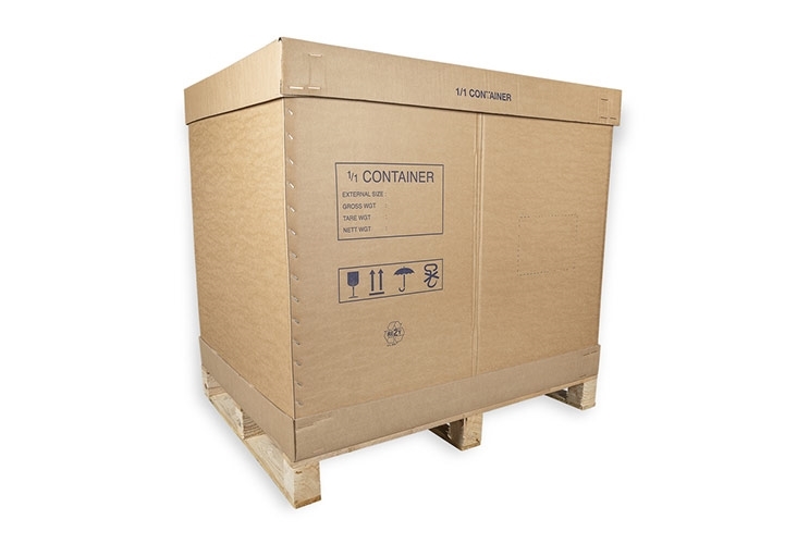 Cardboard UK Pallet Boxes - With Pallet - 1070 x 870 x 900mm