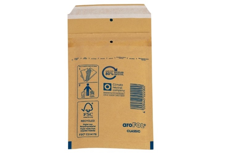 Image of 100mm x 165mm - Arofol Size 1A Padded Envelopes - Gold - 200 Bags