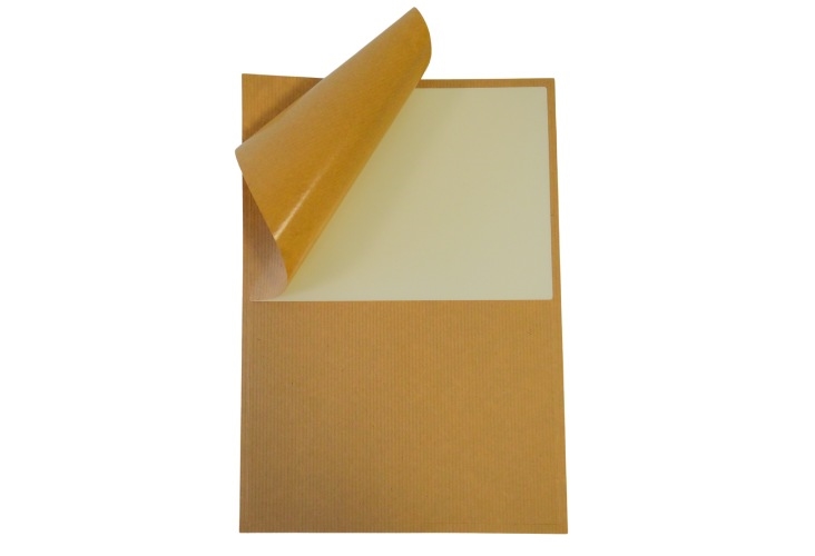 Image of Kraft Printer Labels - 2 Per Sheet - Round Corners - 100 Sheets