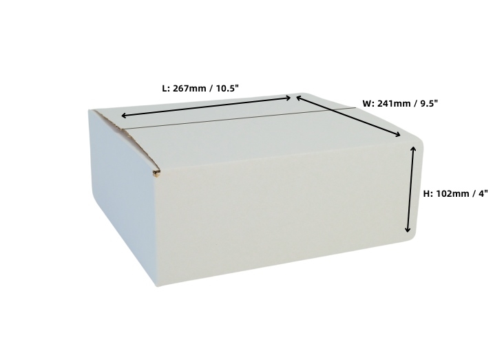 Single Wall Cardboard Boxes - White - 267 x 241 x 102mm image