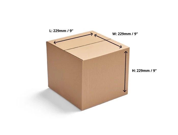 Image of Economy Single Wall Cardboard Boxes - 229 x 229 x 229mm - 25 Boxes