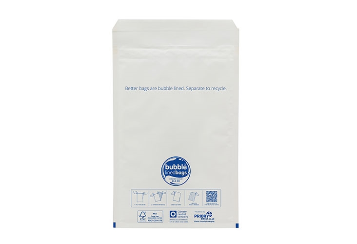 220 x 340mm - Size 3 Bubble Lined Bags - White
