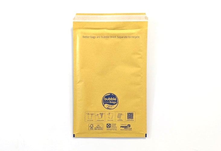 220 x 340mm - Size 3 Bubble Lined Bags - Gold