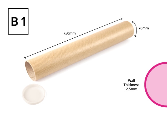 750 x 76mm - B1 Standard Postal Tubes image