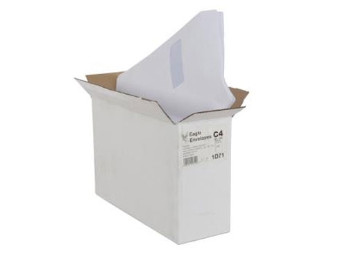 229 x 324mm - C4 White Envelope With Window - Self Seal - Pocket - 90gsm - 2