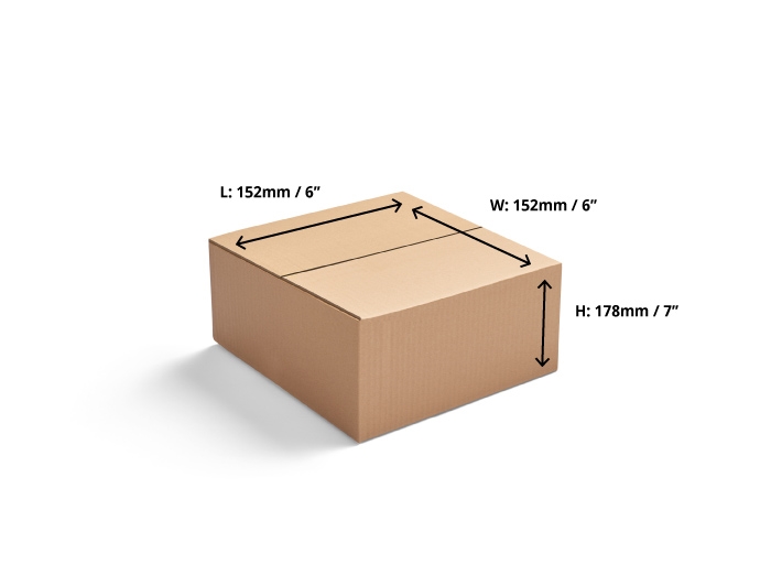 Image of Single Wall Cardboard Boxes - 152 x 152 x 178mm - 25 Boxes