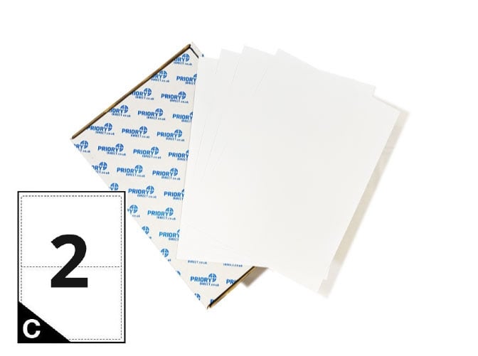 Printer Labels - 2 Per Sheet - Round Corners 
