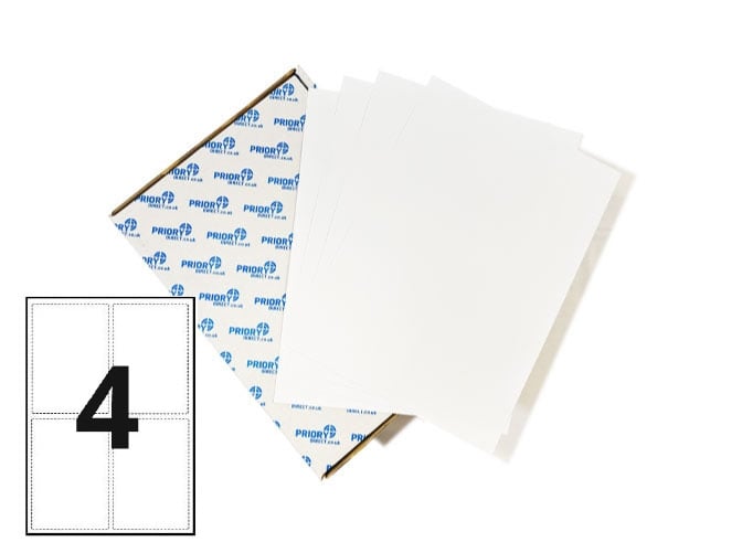 Printer Labels - 4 Per Sheet - Round Corners