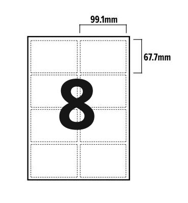Printer Labels - 8 Per Sheet - Round Corners Image 3
