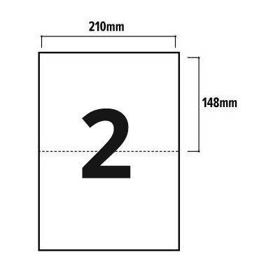 Printer Labels - 2 Per Sheet - Square Corners  Image 3