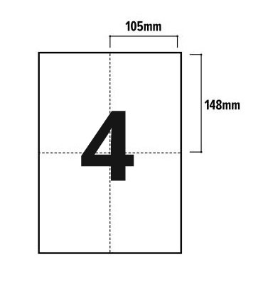 Printer Labels - 4 Per Sheet - Square Corners Image 3