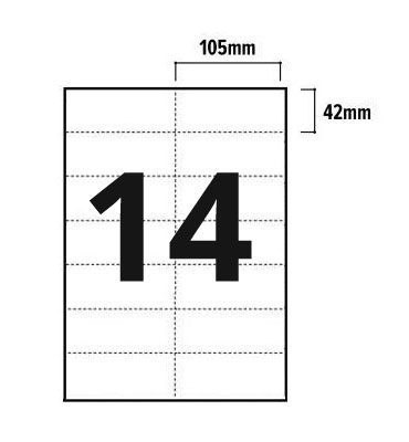 14 Per Sheet A4 Printer Labels - Square Corners - 3