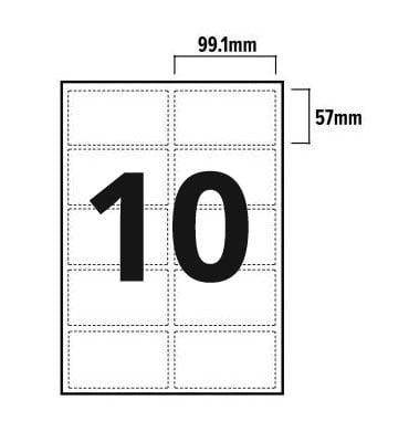 Printer Labels - 10 Per Sheet - Round Corners Image 3