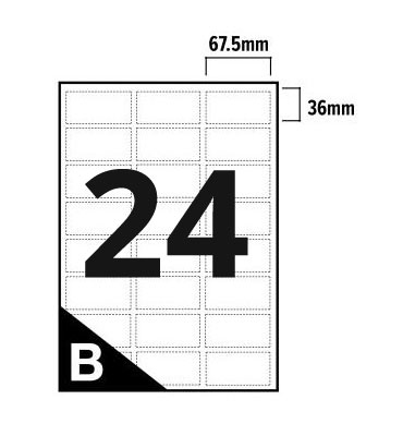 24 Per Sheet A4 Printer Labels - Round Corners - 2
