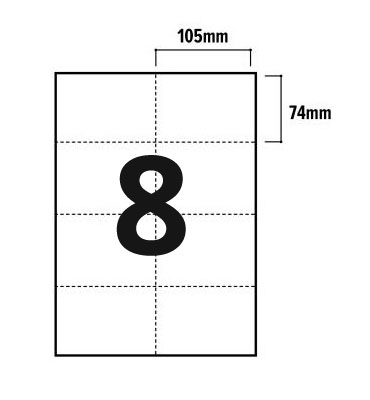 8 Labels Per Sheet - Square Corners - 3