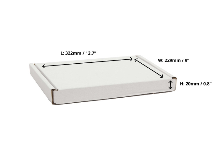 White Postal Boxes - 322 x 229 x 20mm